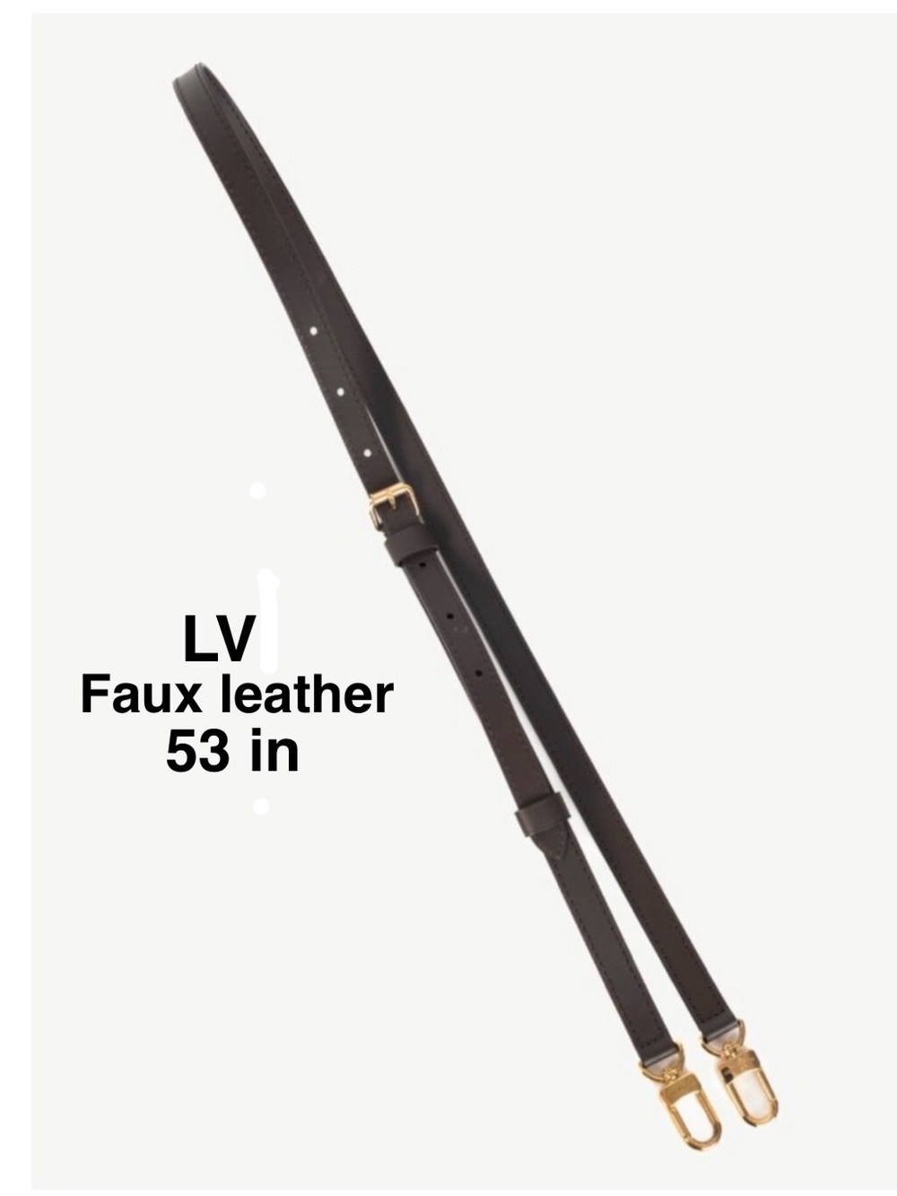 LV Adjustable Dark Brown faux leather  Strap Replacement with Gold Hardware ⭐️
